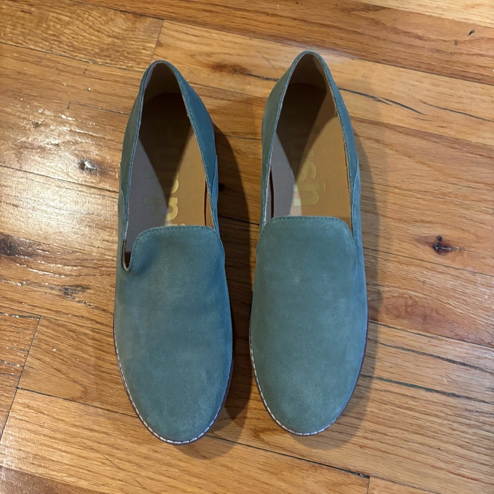 Hush Puppies Women’s Sage Green Suede Loafers